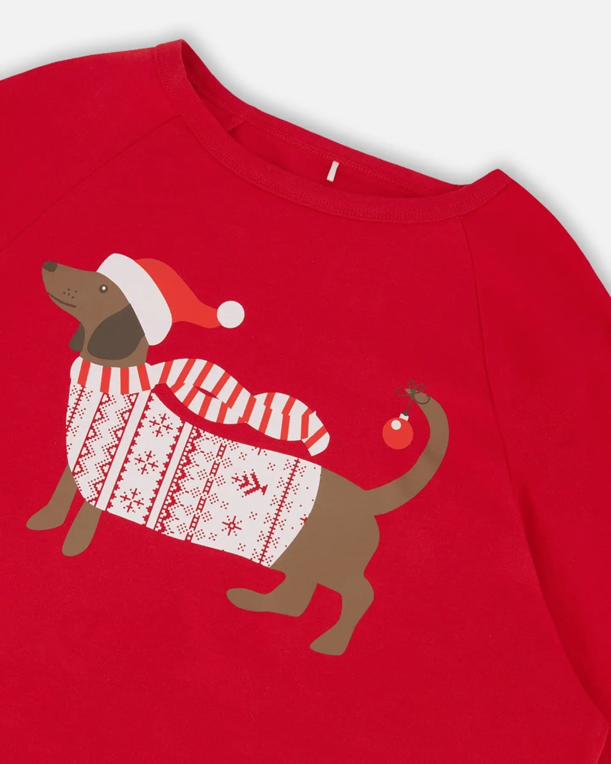 Adult Men Organic Cotton Two-Piece Pajama Set Red And White Fairisle | Deux par Deux | Jenni Kidz
