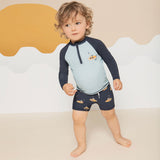 Navy Raglan Rashguard and Submarine Swim Shorts Set | Petit Lem - Jenni Kidz