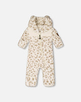 Baby Mid-Season Plush One Piece Outerwear Cream Leopard Print | Deux par Deux | Jenni Kidz
