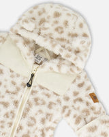 Baby Mid-Season Plush One Piece Outerwear Cream Leopard Print | Deux par Deux | Jenni Kidz