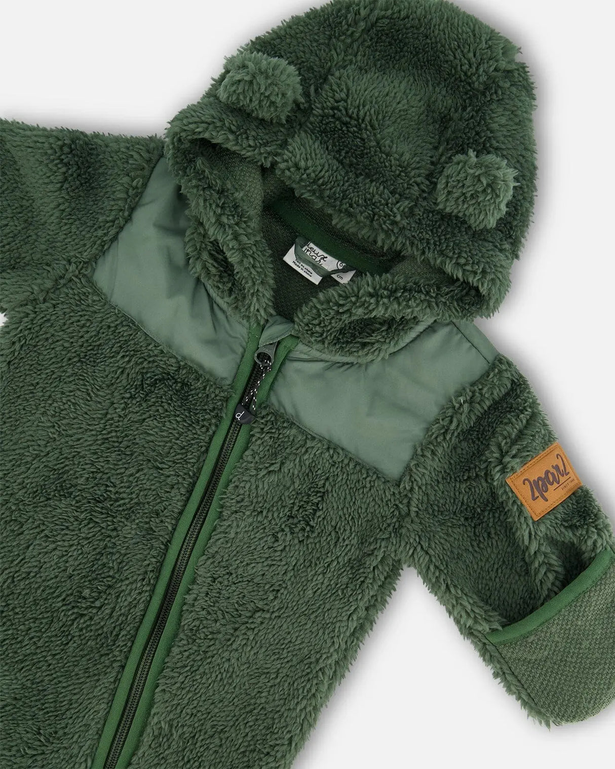 Baby One Piece Plush Forest Green | Deux par Deux | Jenni Kidz