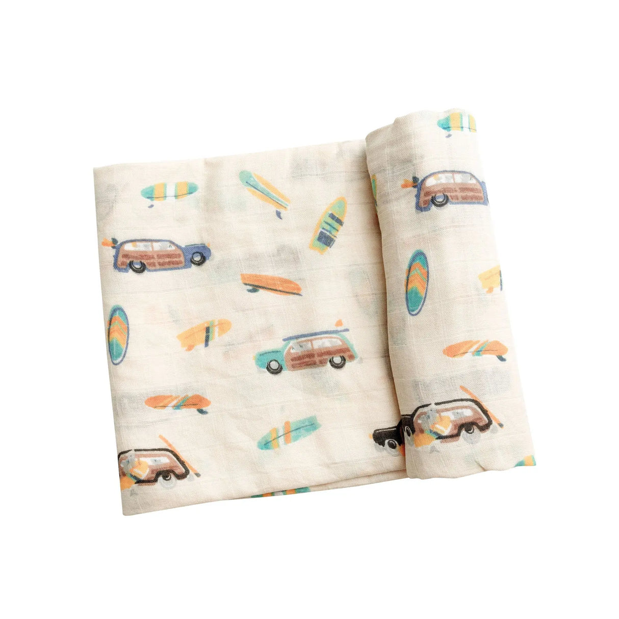 Bamboo Muslin Swaddle Blanket - Woody Surf Sharks | Angel Dear | Angel Dear | Jenni Kidz