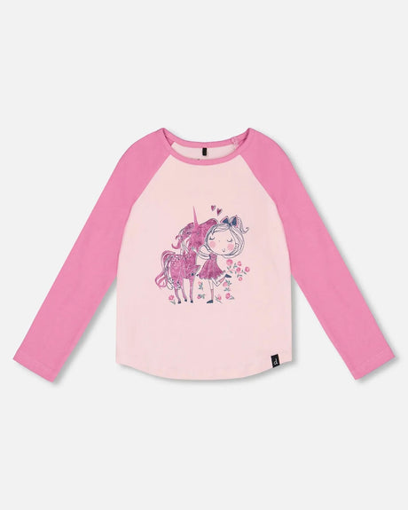 Baseball Top With Print Unicorn | Deux par Deux | Jenni Kidz