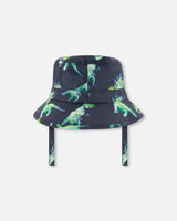 Beach Hat Grey Printed Dinosaurs | Deux par Deux | Jenni Kidz