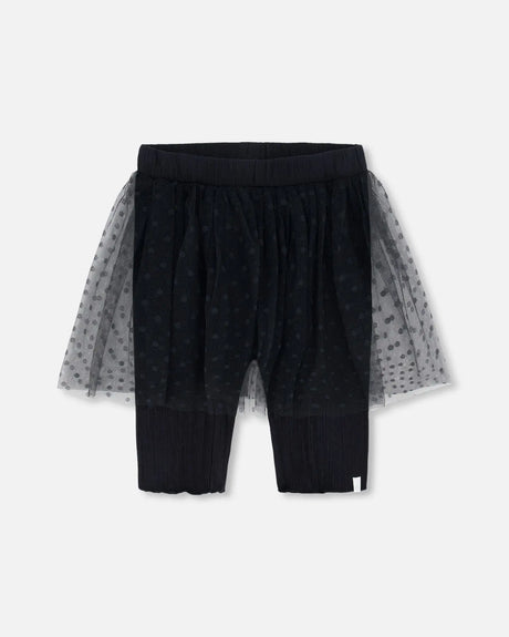 Biker Short With Mesh Skirt Black | Deux par Deux | Jenni Kidz