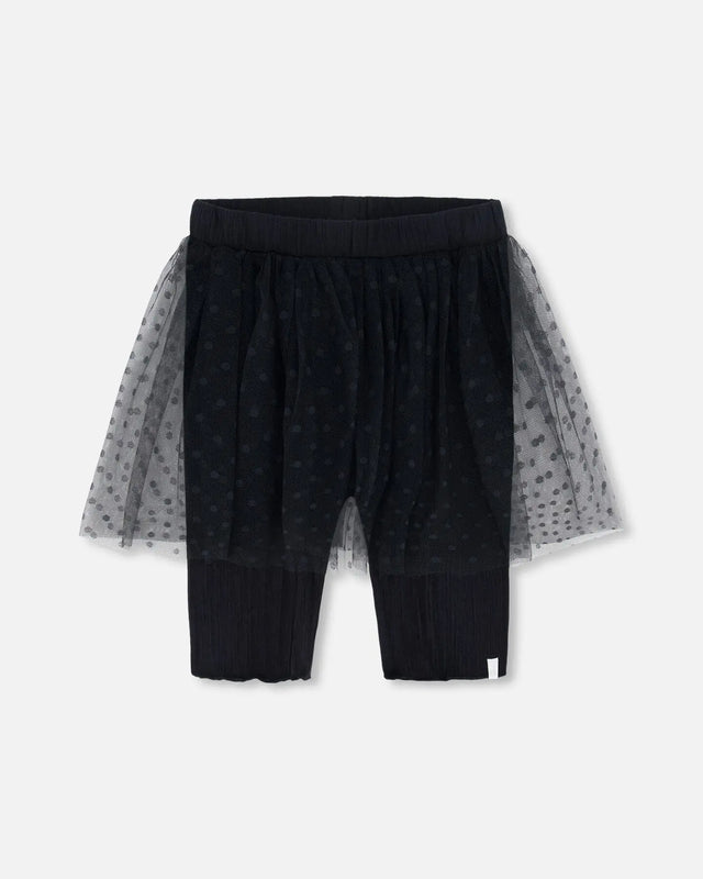 Biker Short With Mesh Skirt Black | Deux par Deux | Jenni Kidz