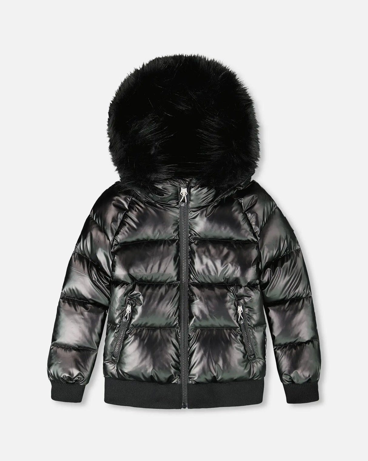 Black Quilted Bomber-Style Winter Coat | Deux par Deux | Jenni Kidz