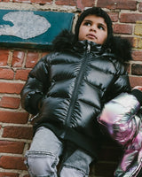 Black Quilted Bomber-Style Winter Coat | Deux par Deux | Jenni Kidz
