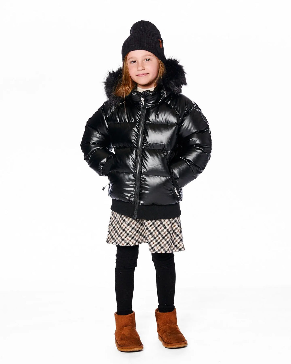 Black Quilted Bomber-Style Winter Coat | Deux par Deux | Jenni Kidz
