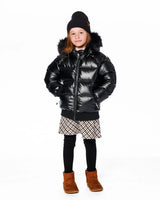 Black Quilted Bomber-Style Winter Coat | Deux par Deux | Jenni Kidz