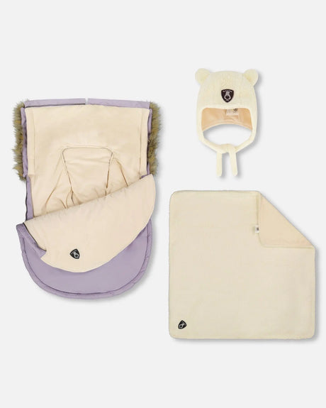Bunting Bag Designed For Car Seat And Stroller Purple Gray | Deux par Deux | Jenni Kidz