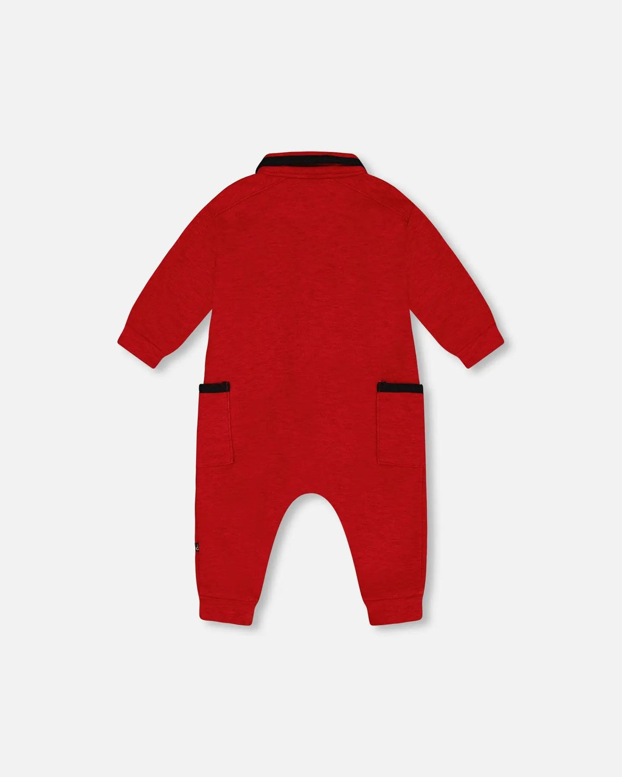 Button Front Jumpsuit Red Mix | Deux par Deux | Jenni Kidz