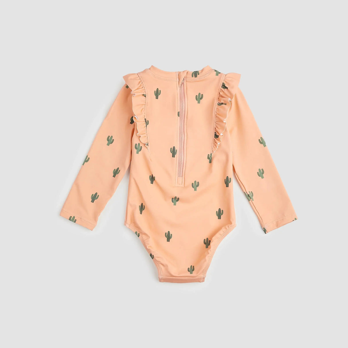 Cactus Print On Apricot Long-Sleeve Swimsuit | Miles The Label | Miles The Label | Jenni Kidz