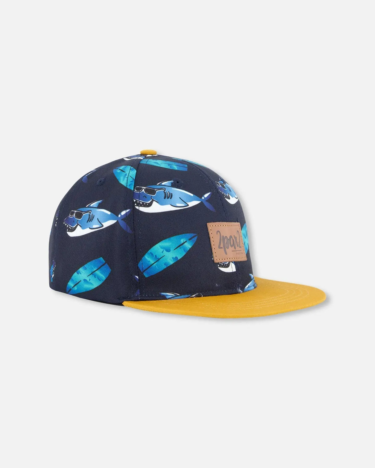 Cap Navy Printed Shark | Deux par Deux | Jenni Kidz