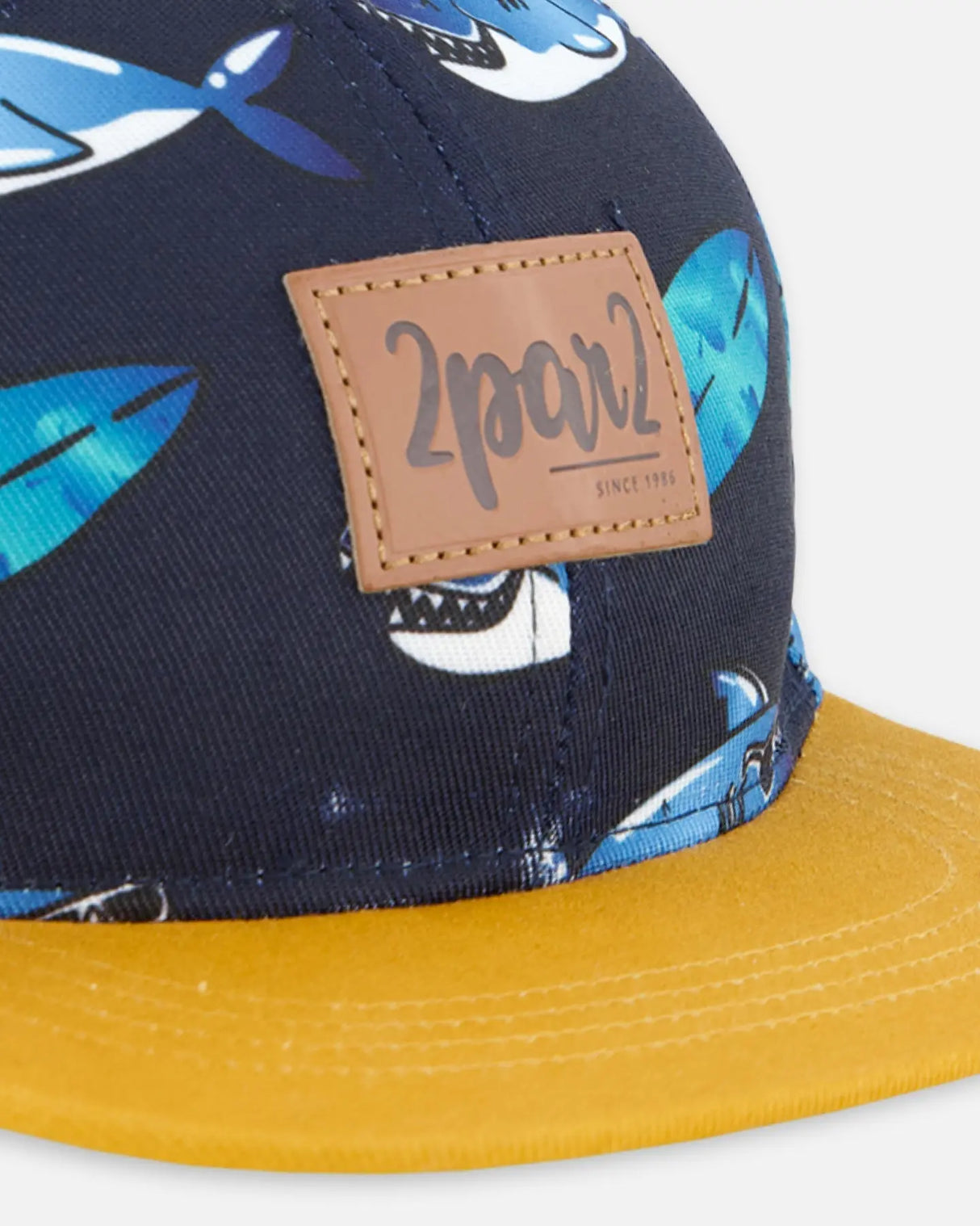 Cap Navy Printed Shark | Deux par Deux | Jenni Kidz