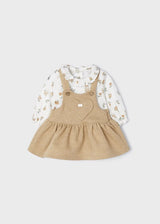 Caramel ecofriends 2 piece set with overall Baby Girls dress newborn | Mayoral | Mayoral | Jenni Kidz