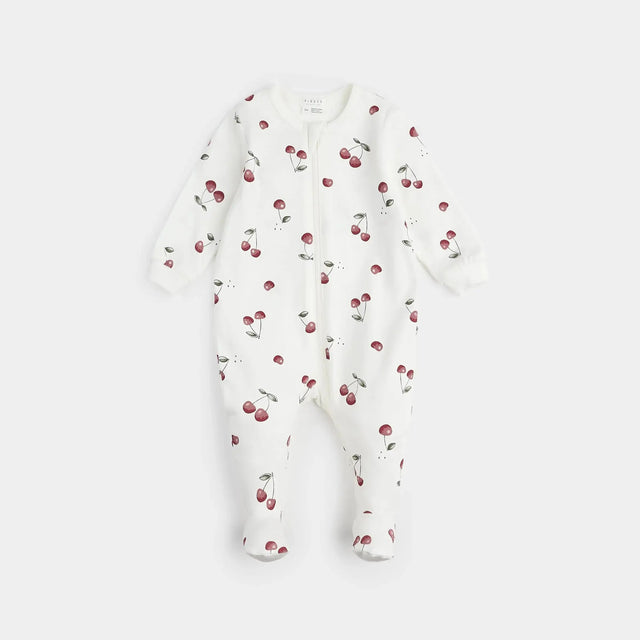 Cherry Print on Footed Sleeper | Petit Lem | Petit Lem | Jenni Kidz