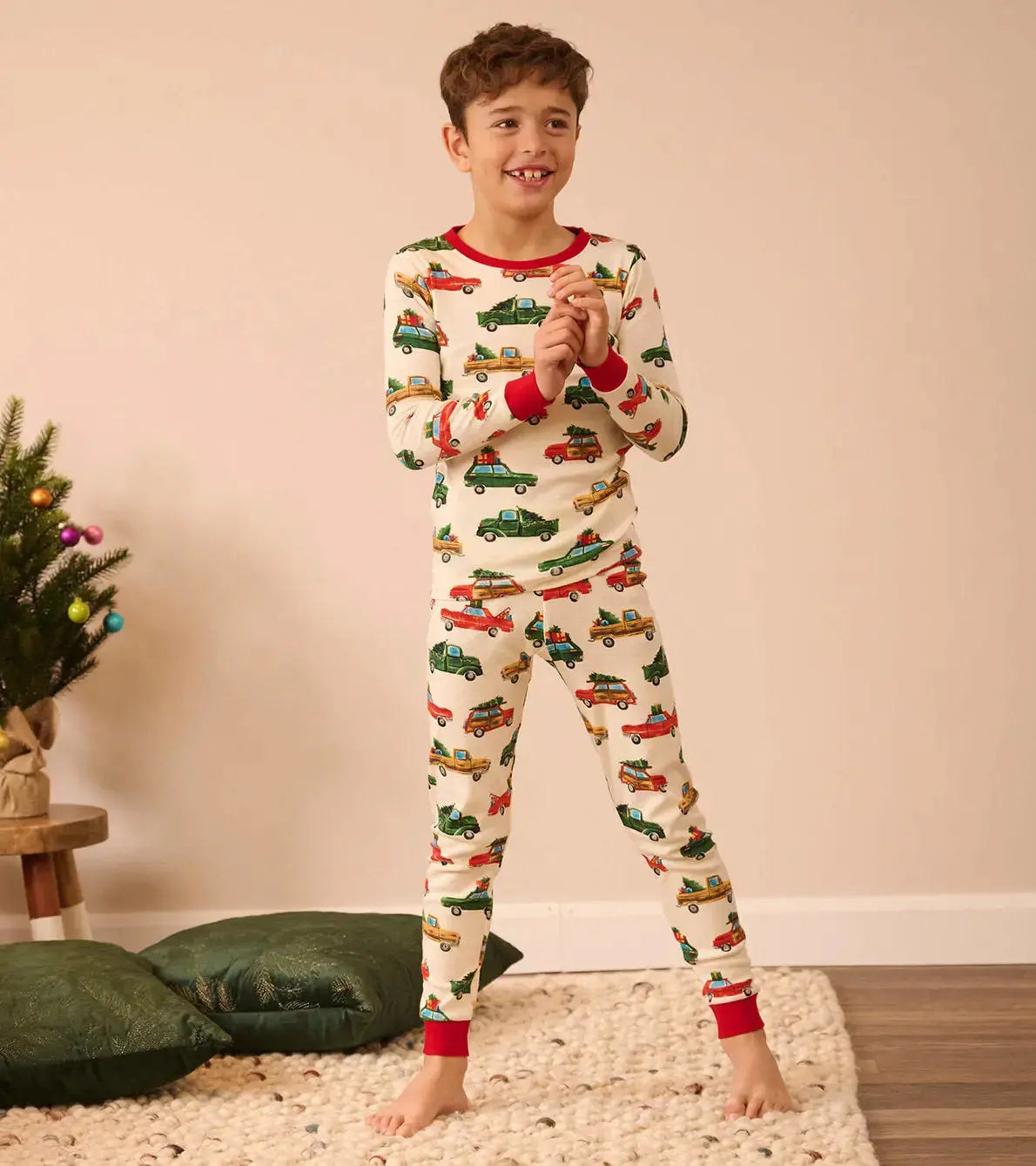 Christmas Cars Kids Organic Cotton Pajama Set | Hatley | Hatley | Jenni Kidz