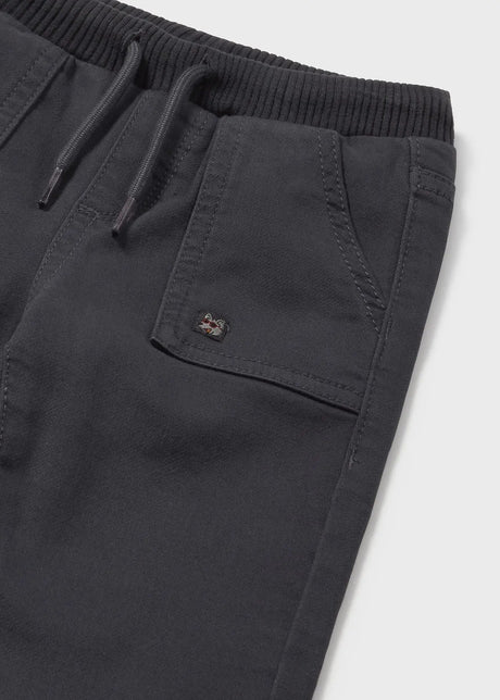 Close-up of waistband and adjustable drawstring on Mayoral baby joggers