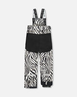 Cordura® reinforced knees and seat detail on Deux par Deux zebra snowsuit pants