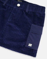 Corduroy Cargo Pocket Skirt Navy | Deux par Deux | Jenni Kidz