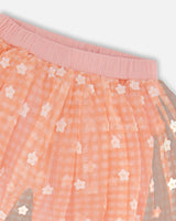 Crinkle Biker Short With Flower Mesh Skirt Light Old Pink | Deux par Deux | Jenni Kidz