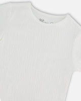 Crinkle Jersey Top Off White | Deux par Deux | Jenni Kidz