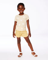 Crinkle Short Pale Yellow And White | Deux par Deux | Jenni Kidz