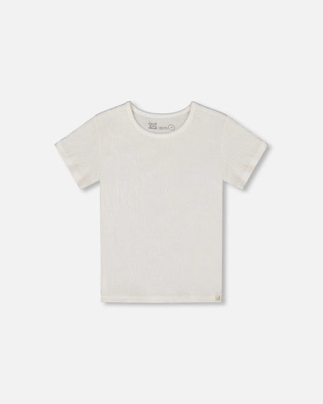Crinkle Short Sleeve Top White | Deux par Deux | Jenni Kidz