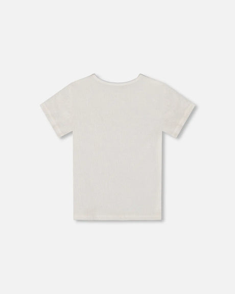 Crinkle Short Sleeve Top White | Deux par Deux | Jenni Kidz