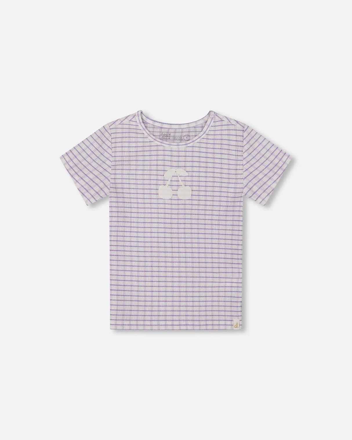 Crinkle Top With Applique White Checkered Lilac | Deux par Deux | Jenni Kidz