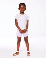 Crinkle Top With Applique White Checkered Lilac | Deux par Deux | Jenni Kidz