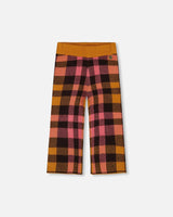 Cropped Wide Leg Pant Plaid Magenta And Brown | Deux par Deux | Jenni Kidz