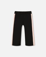 Cropped Wide Leg Pant With Contrast Band Black | Deux par Deux | Jenni Kidz