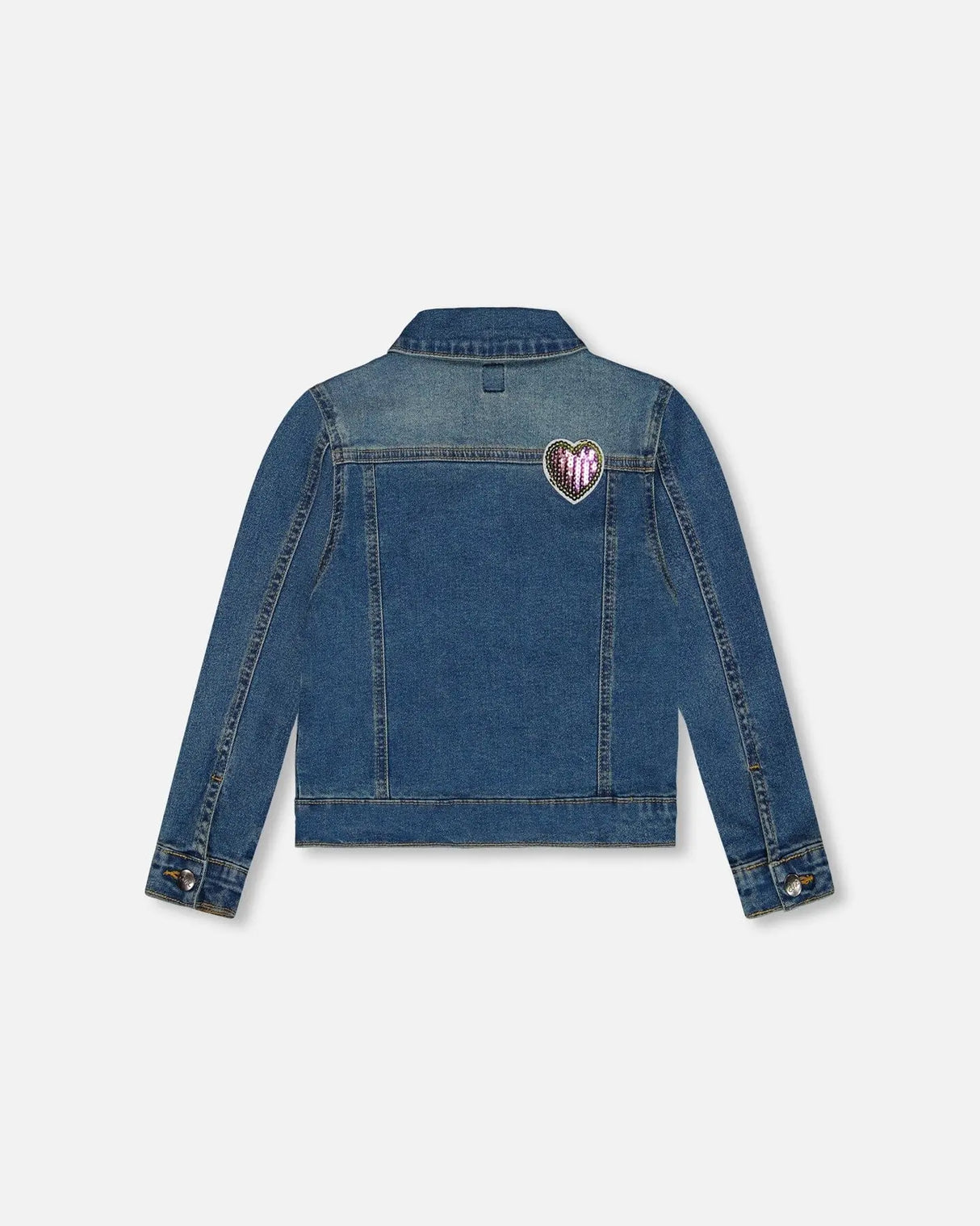 Denim Jacket With Embroidery Patch | Deux par Deux | Jenni Kidz