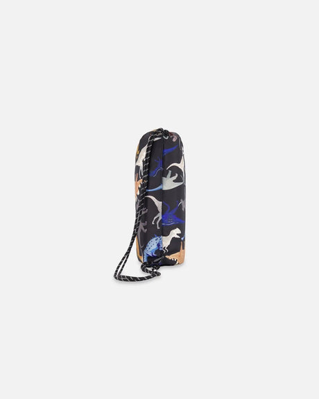 Drawstring Bag Black Dinosaur Print | Deux par Deux | Jenni Kidz