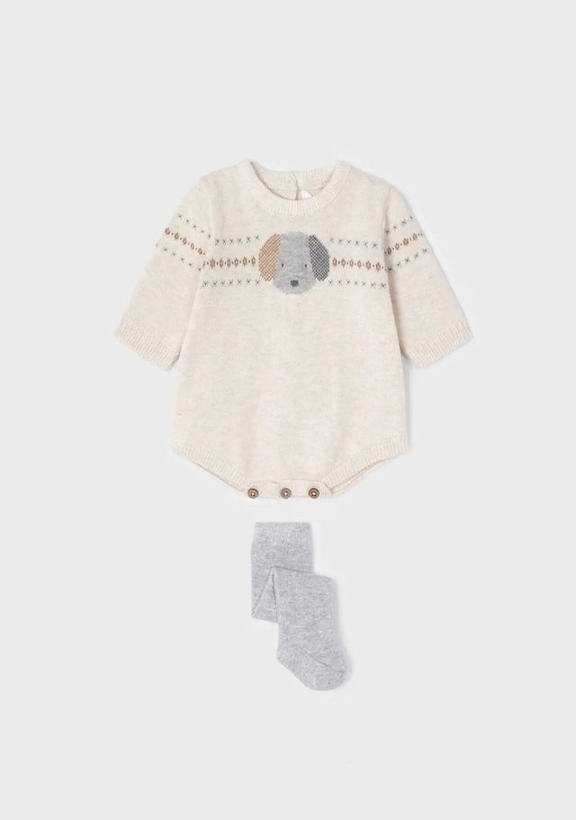 ECOFRIENDS knitted romper with tights set newborn | Mayoral | Mayoral | Jenni Kidz
