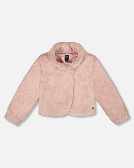 Fake Fur Short Jacket Pink | Deux par Deux | Jenni Kidz