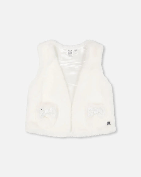 Faux Fur Vest Off White | Deux par Deux | Jenni Kidz