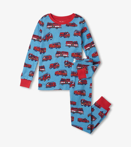 Firetrucks Kids Organic Cotton Pajama Set | Hatley | Hatley | Jenni Kidz