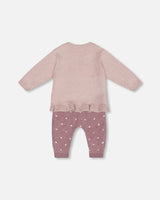 Fox Intarsia Top And Knitted Pant Set Woodrose | Deux par Deux | Jenni Kidz