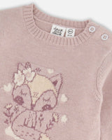 Fox Intarsia Top And Knitted Pant Set Woodrose | Deux par Deux | Jenni Kidz