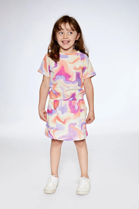 French Terry Dress Multico Swirl Print | Deux par Deux | Jenni Kidz