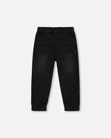 French Terry Jogger Pants Black Denim | Deux par Deux | Jenni Kidz