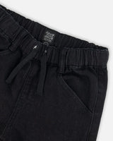 French Terry Jogger Pants Black Denim | Deux par Deux | Jenni Kidz