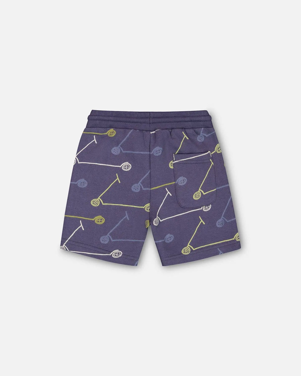 French Terry Short Blue Printed Scooters | Deux par Deux | Jenni Kidz