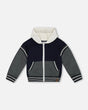 Full Zip Hooded Fleece Navy And Dark Gray | Deux par Deux | Jenni Kidz