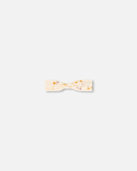 Printed Organic Cotton Headband Peach With Pears-0