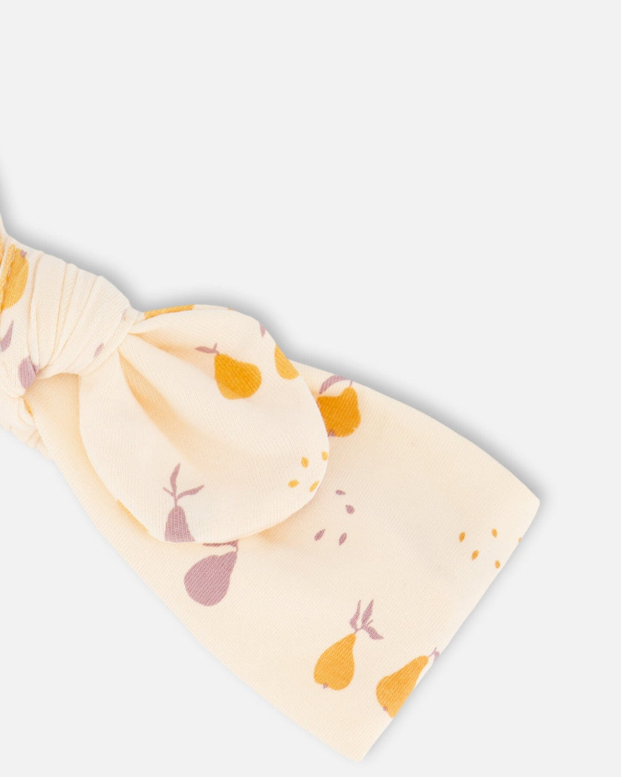 Printed Organic Cotton Headband Peach With Pears-2