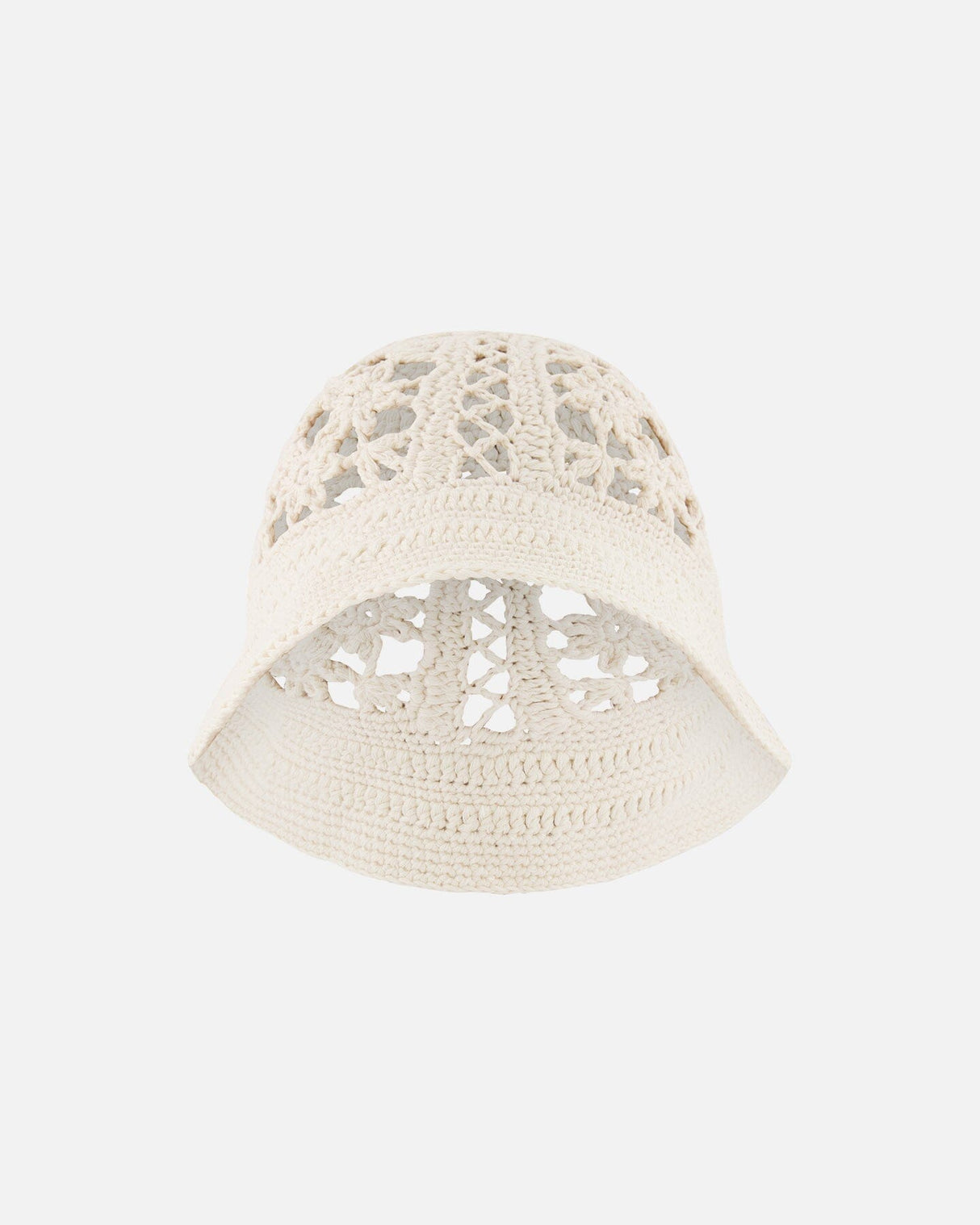 Crochet Hat Off-White Knit-0
